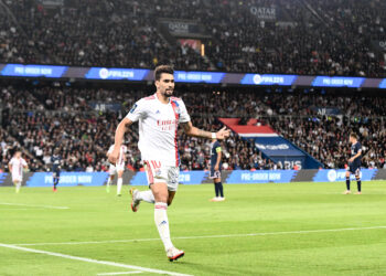 10 Lucas PAQUETA (ol) - joie during the Ligue 1 Uber Eats match between Paris Saint Germain and Lyon at Parc des Princes on September 19, 2021 in Paris, France. (Photo by Philippe Lecoeur/FEP/Icon Sport)