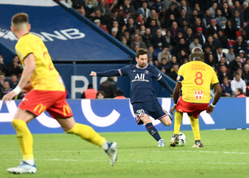 30 Lionel Leo MESSI (psg) during the Ligue 1 Uber Eats match between Paris and Lens at Parc des Princes on April 23, 2022 in Paris, France. (Photo by Philippe Lecoeur/FEP/Icon Sport)