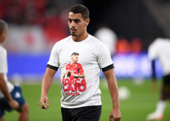 12 CAIO HENRIQUE (asm) - 10 Wissam BEN YEDDER (asm) during the Ligue 1 Uber Eats match between Stade de Reims and Association Sportive de Monaco Football Club at Stade Auguste Delaune on October 7, 2023 in Reims, France. (Photo by Philippe Lecoeur/FEP/Icon Sport)