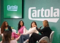 Rafael Basile, gerente de produto do sportv,  Vivian Guedes, gerente da Globo, Alline Calandrini, comentarista da Globo, Ana Cláudia Esteves, gerente de Publicidade e Mídia da Petrobras, e Erick Cruz, head de produtos digitais de esporte, falaram sobre o lançamento do ‘Cartola Feminino Petrobras’ e destacaram a relevância do futebol feminino. Créditos: Ariel Gil