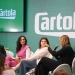 Rafael Basile, gerente de produto do sportv, Vivian Guedes, gerente da Globo, Alline Calandrini, comentarista da Globo, Ana Cláudia Esteves, gerente de Publicidade e Mídia da Petrobras, e Erick Cruz, head de produtos digitais de esporte, falaram sobre o lançamento do ‘Cartola Feminino Petrobras’ e destacaram a relevância do futebol feminino. Créditos: Ariel Gil