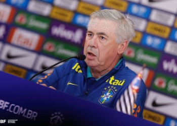 Carlo Ancelotti em coletiva antes do jogo contra a Bolívia pelas Eliminatórias (Rafael Ribeiro / CBF)