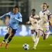 Manchester City's Kerolin Nicoli (left) and Chelsea's Keira Walsh in action during the UEFA Women's Champions League, quarter-final, first leg match at the Joie Stadium, Manchester. Picture date: Wednesday March 19, 2025. - Photo by Icon Sport