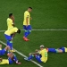 Jogadores do Brasil lamentando a eliminação na Copa do Mundo 2022