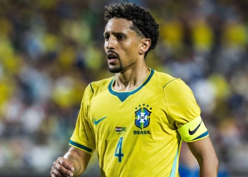 O zagueiro Marquinhos durante o amistoso do Brasil contra a Croácia. Foto: Richard Callis