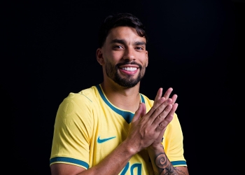 Foto oficial de Lucas Paquetá para a Copa do Mundo FIFA 2026. Foto: Sarah Stier