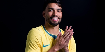 Foto oficial de Lucas Paquetá para a Copa do Mundo FIFA 2026. Foto: Sarah Stier